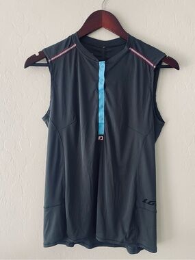 Louis Garneau Womens M Sleeveless Cycling Jersey Tank Top Gray Dark Charcoal